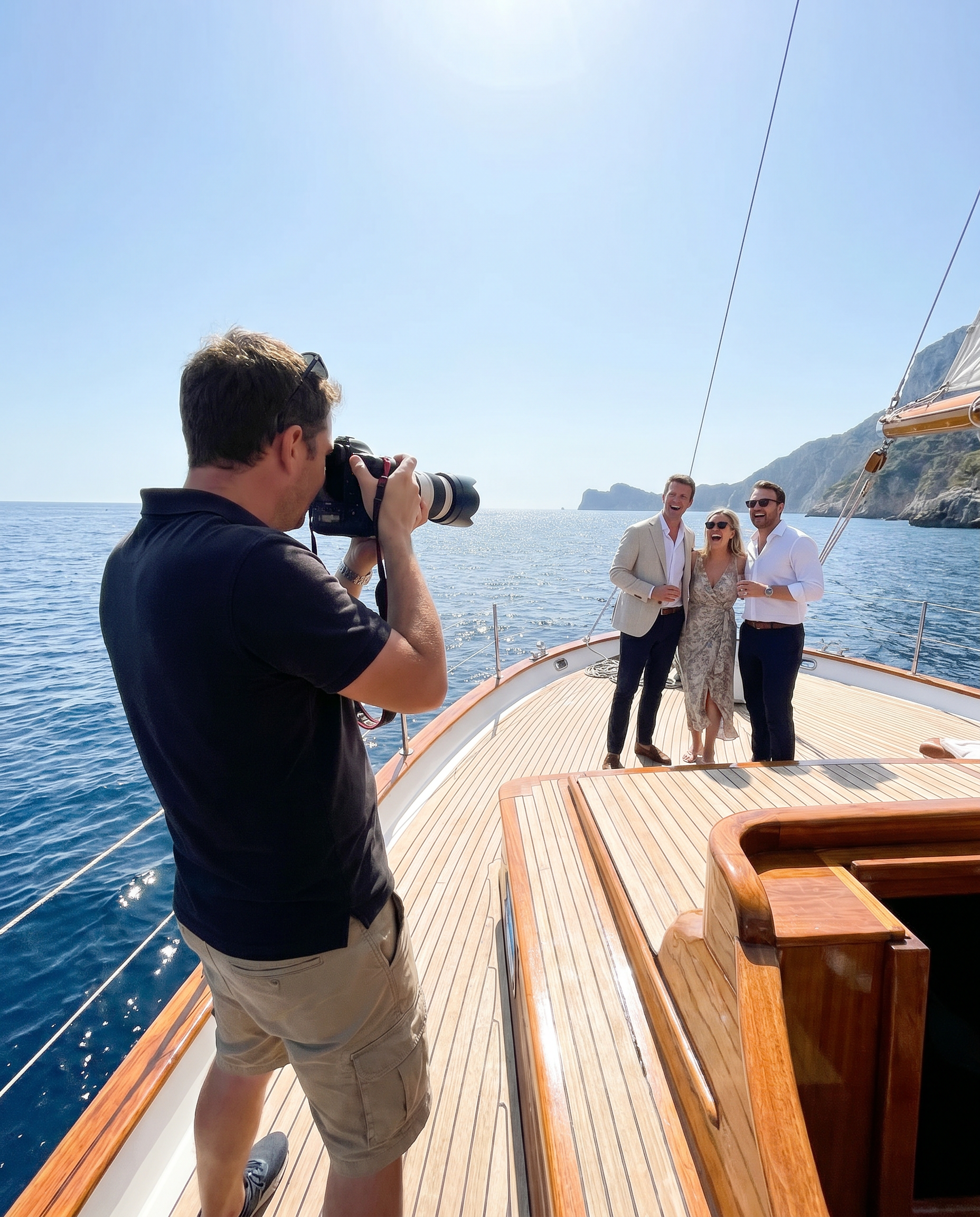 Photographer at a yacht gathering